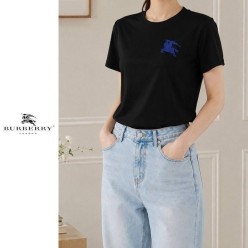 버** 블루 자수로고 반팔티