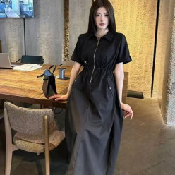 디* 수입 풀집업 하프 드레스