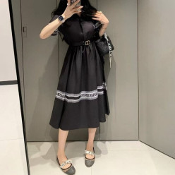 디* 플레어 미디 셔츠 드레스