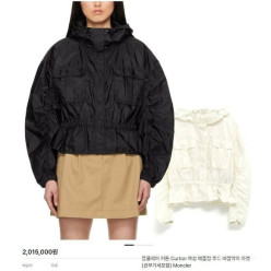 수입 커튼 페플럼 후드 바람막이 자켓