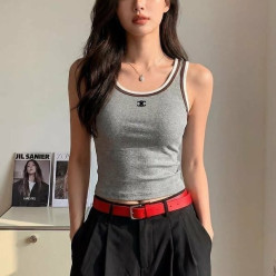 셀** 삼배색 민소매 나시