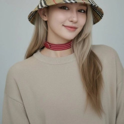 버** 빈티지 체크 버킷햇 ✔수입