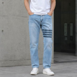 톰* 4바 스틸로고 워싱 데님 팬츠