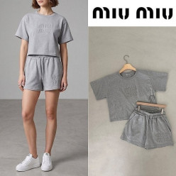 미*** 레터링 로고 오버핏 크롭 셋업 ☆여성용☆