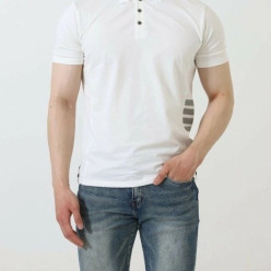 톰* 립 커프 코튼 피케 티셔츠