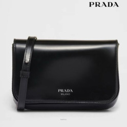 프** Brushed 가죽 블랙 스트랩 미니백