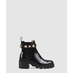 벨트 레더 앵클 부츠 550036