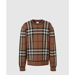 체크 자카드 스웨터
