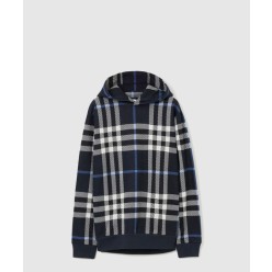 체크 코튼 후디