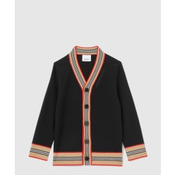 아이콘 스트라이프 트리밍 울 가디건