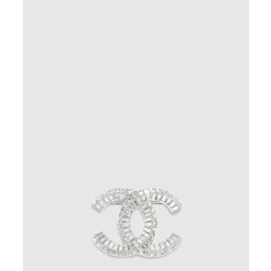 스트라스 CC 브로치 실버 A63085