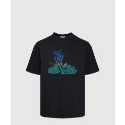 프린트 면 티셔츠