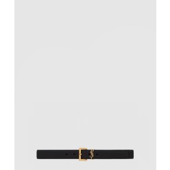 스퀘어 버클을 장식한 그레인 가죽 소재의  벨트 634437