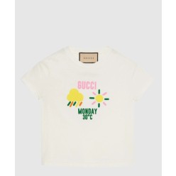 프린트 면 티셔츠