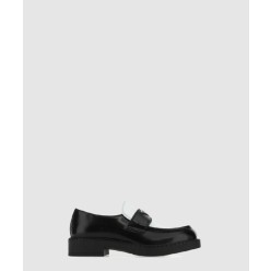 삼각로고 바이컬러 레더 로퍼 2DE127