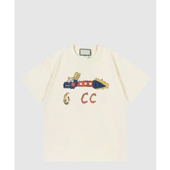 프린트 면 티셔츠