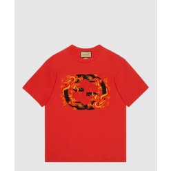 프린트 면 티셔츠