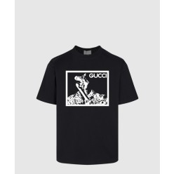 프린트 면 티셔츠