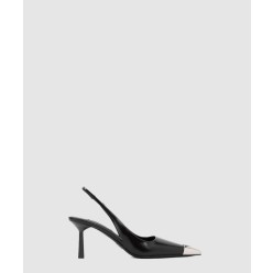 브러쉬드 가죽 슬링백 펌프스 1I903M