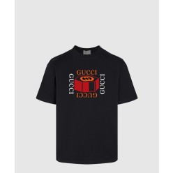 프린트 면 티셔츠