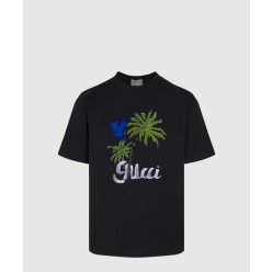 프린트 면 티셔츠