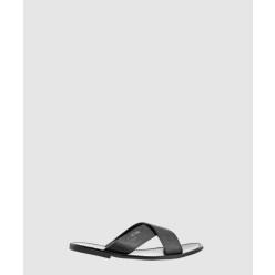 로고 레더 슬리퍼 2X2833