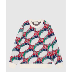 프린트 니트 톱