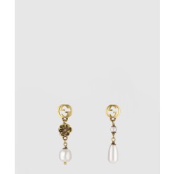 인터로킹 G 플라워 펄 귀걸이 661127