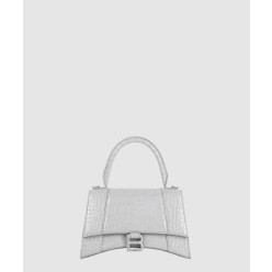 아워글래스 XS 크로커다일 엠보싱 핸드백 화이트 593546