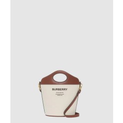 아울렛 투톤 캔버스 레더 버킷백 80462421