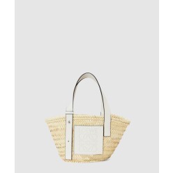 스몰 바스켓 백 - 라피아 & 카프스킨