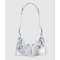 XS 라인스톤 디테일 데님 숄더백 671309