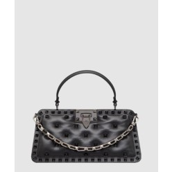 락스터드 가죽 핸드백