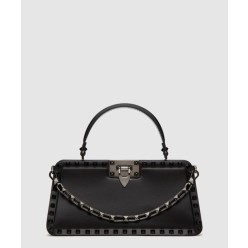 락스터드 가죽 핸드백