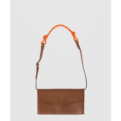 가죽 및 코드 숄더 스트랩이 달린 가죽 지갑 5MT025