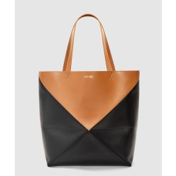 라지 퍼즐 폴드 토트 - 샤이니 카프스킨