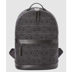 라운드 백팩 - 카프스킨 & 애너그램 자카드