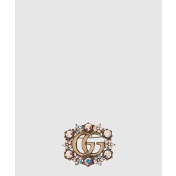 더블  G 크리스탈 장식 브로치 753794