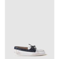 안감 없는 블리치드 투톤 가죽 로퍼 5D123E