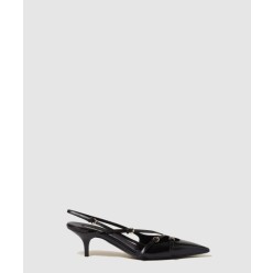 버클 장식의 브러쉬드 가죽 슬링백 5I013E