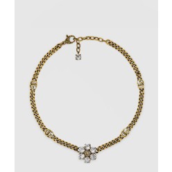 크리스탈 더블지 목걸이 648633