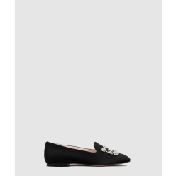 플라워 스트라스 로퍼 레이스업 6343