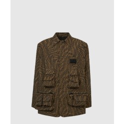 로고 긴팔 프린트 코트