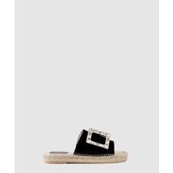 Strass Buckle Espadrille뮬 슬리퍼 스트랩 6243