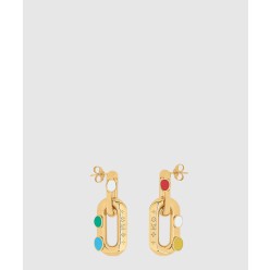 LV x YK 엣지 페인티드 도트 귀걸이 M01065