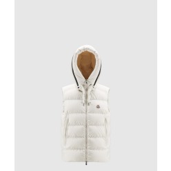 로고 민소매 쇼트 패딩