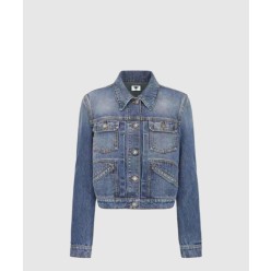 로고 쇼트 데님 재킷