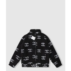 로고 프린트 쇼트 코트