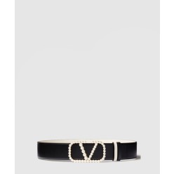 진주 광택이 있는 송아지 가죽 벨트