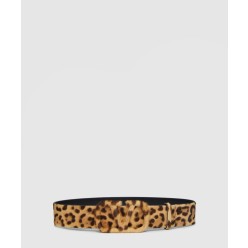 호피무늬 송아지 모피 벨트